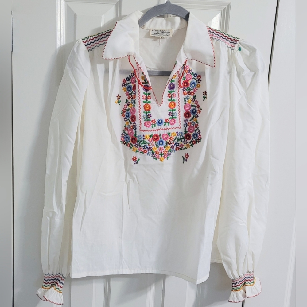Vintage Muhlebach + Birrer  Embroidery Blouse